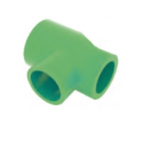 TEE POLIPROPILENO REDUCIDA LATERAL H-H-H FUSIÓN AZUL Y VERDE